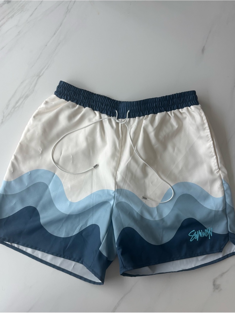 Men's Swin Trunks Wave-Panel in Blue